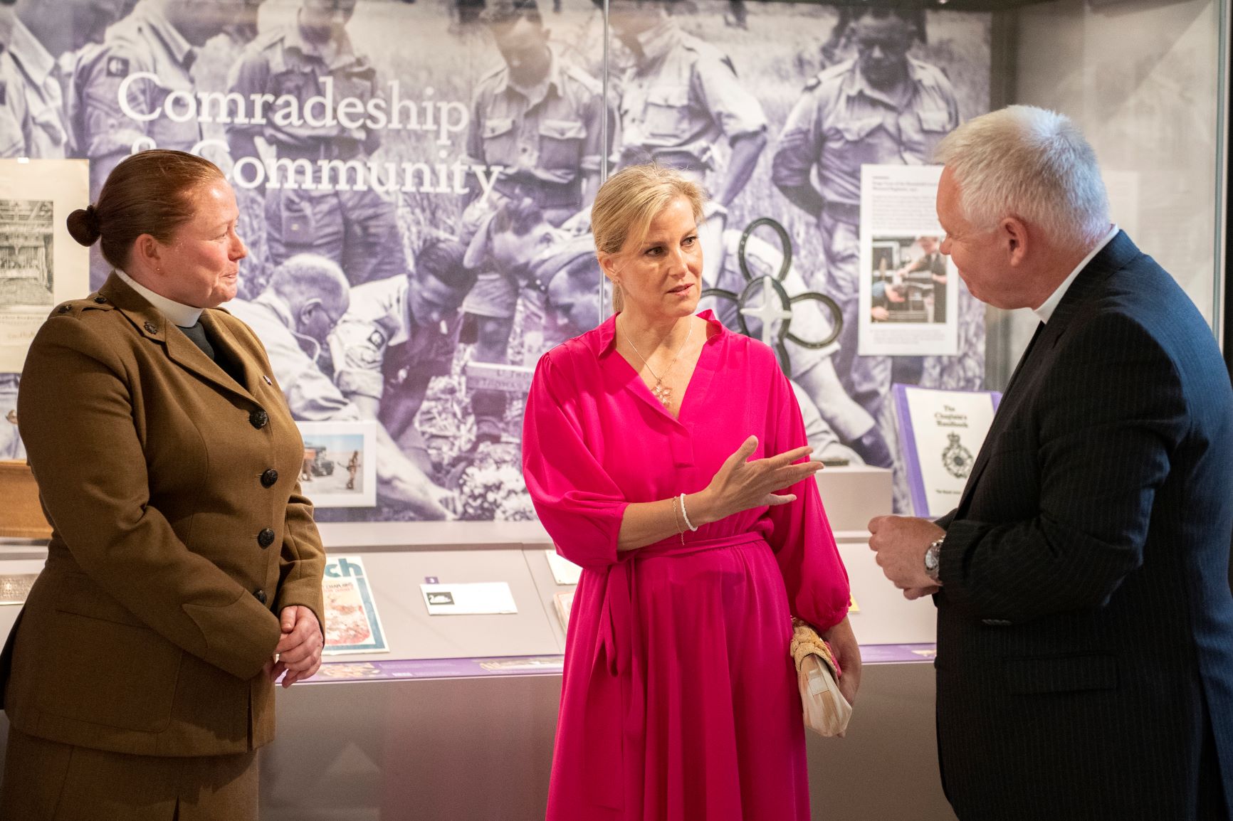 HRH The Countess of Wessex talking to Revd Totten and an Army chaplain