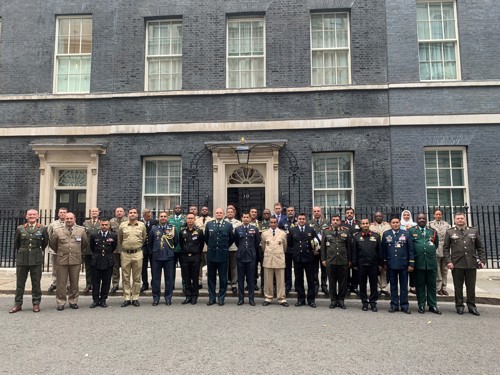 A group of SSLP delegates outside No.10