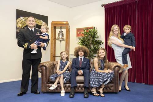 US Navy officer with his family. 